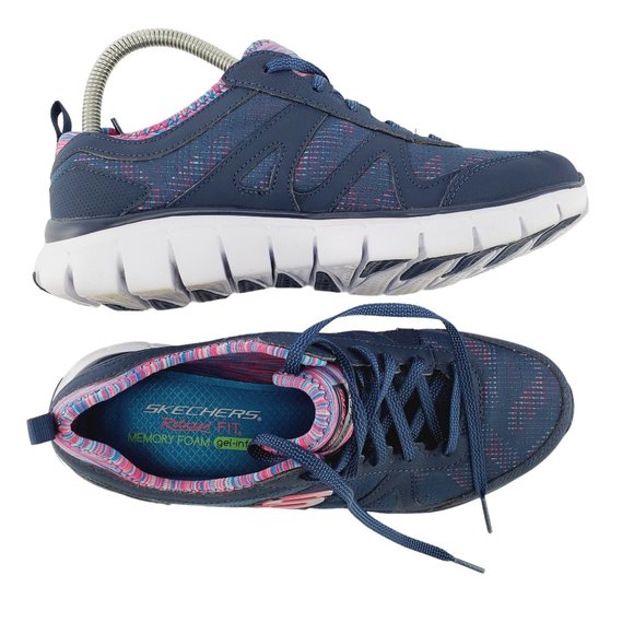 Skechers Women's Relaxed Fit 12130 Blue Running Shoes Sneakers Size 7.5 - Picture 10 of 11